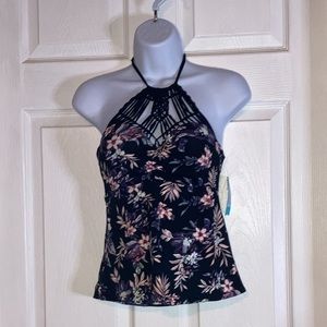 Ambrielle swimwear women’s push-up floral swim top